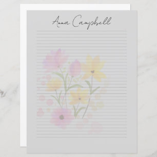 Monogram Chic Script Name Stationery Paper