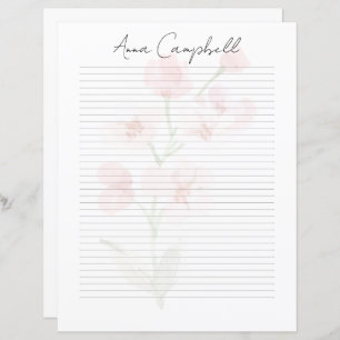 Monogram Chic Script Name Stationery Paper