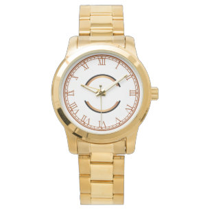 Monogram Chic Unisex Oversized Gold Watch