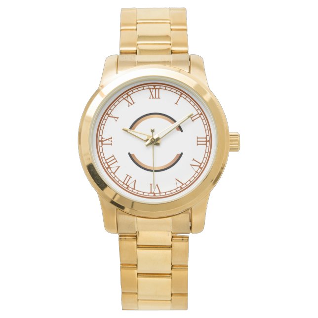  Monogram Chic Unisex Oversized Gold  Watch (Front)