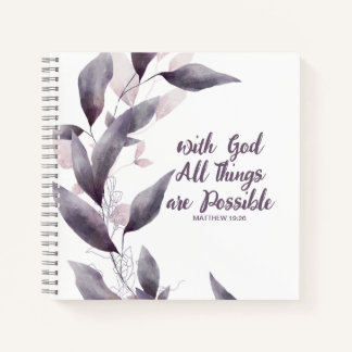 Monogram Christian Journal with Purple Botanical