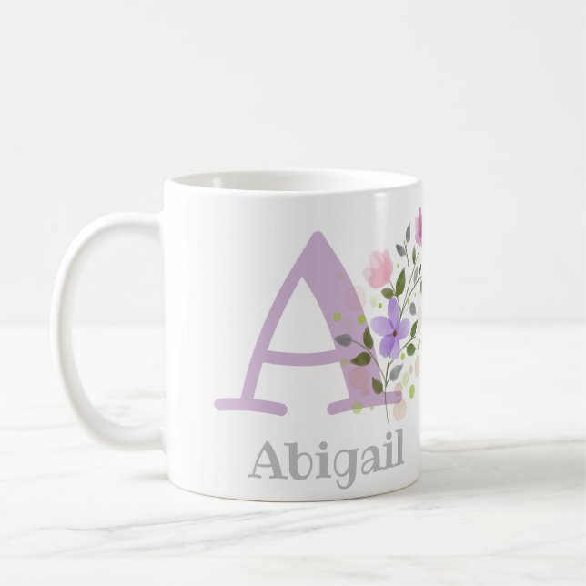 Monogram & Christian Name Abigail Coffee Mug (Left)