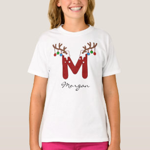 Monogram Christmas Matching Family Holiday T-Shirt