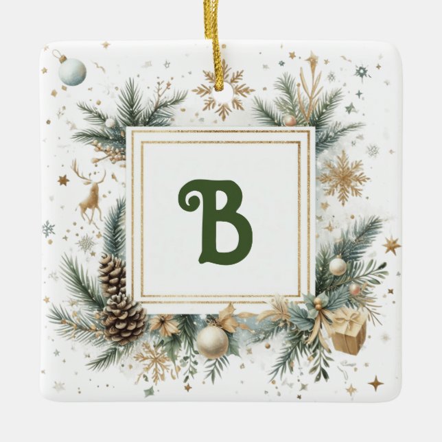 Monogram Christmas Ornament (Front)