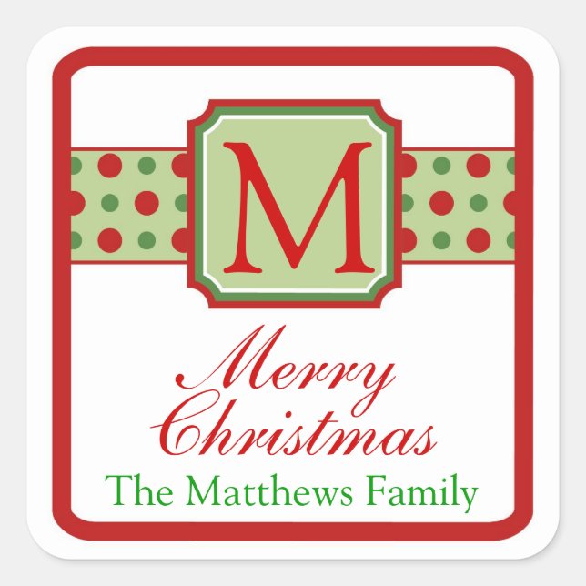 Monogram Christmas Stickers (Front)