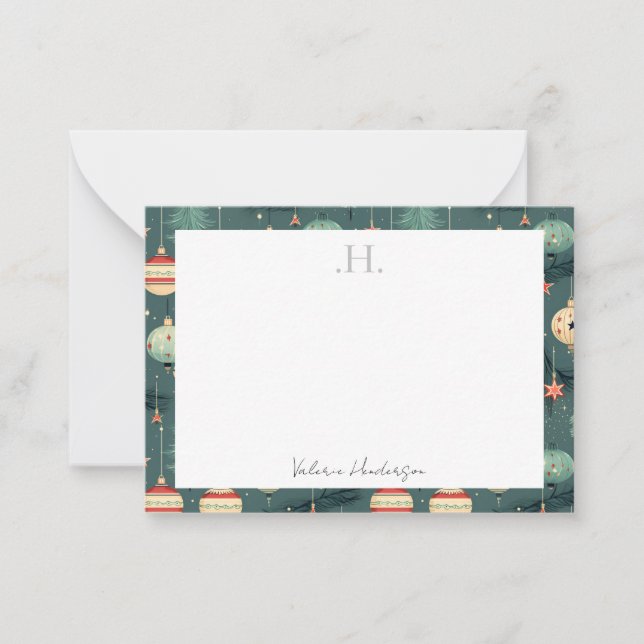 Monogram Christmas Thank You Card (Front)