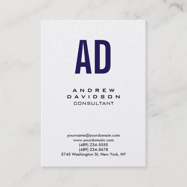 Monogram Chubby Business Card (Front)