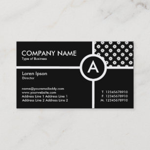 Monogram Circle Cross - Flower Poker Dot Business Card