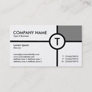 Monogram Circle Cross - White (Gold) Business Card
