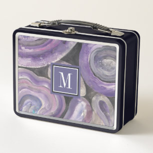 Monogram Circle Rain Metal Lunch Box