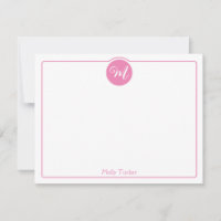 Monogram Circle Trendy Script Girly