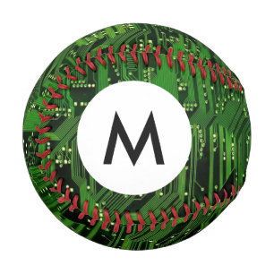 Monogram Circuit board background Baseball