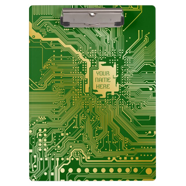 Monogram Circuit Motherboard Electronics Chip Tech Clipboard (Front)
