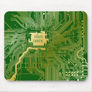 Monogram Circuit Motherboard Electronics Chip Tech Mouse Pad