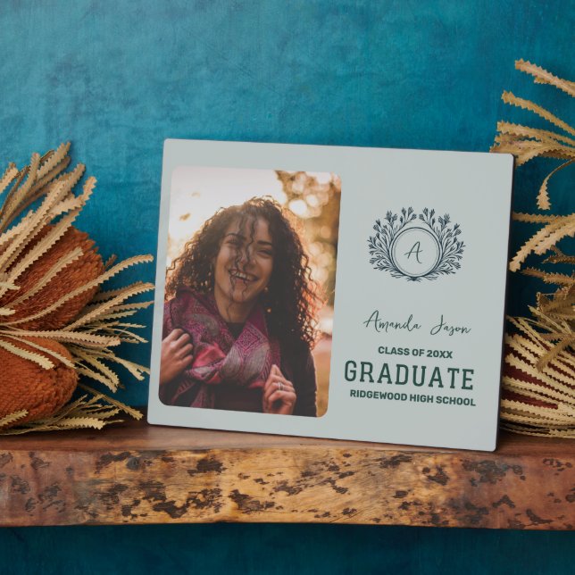 Monogram Class of  2026 Grad Photo Announcement Plaque (Side)