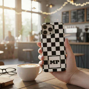 Monogram Classic Black and White Checkered pattern