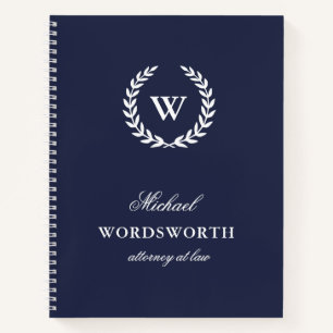 Monogram Classic Elegant Business Spiral Notebook