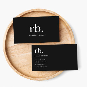 Monogram Classic Elegant Minimal Black and White Business Card