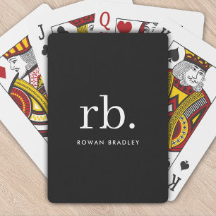 Monogram Classic Elegant Minimal Black and White Playing Cards