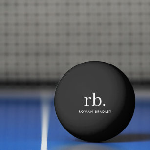Monogram Classic Elegant Minimal Black Ping Pong Ball