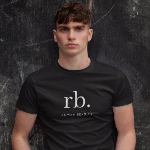 Monogram Classic Elegant Minimal Black T-Shirt