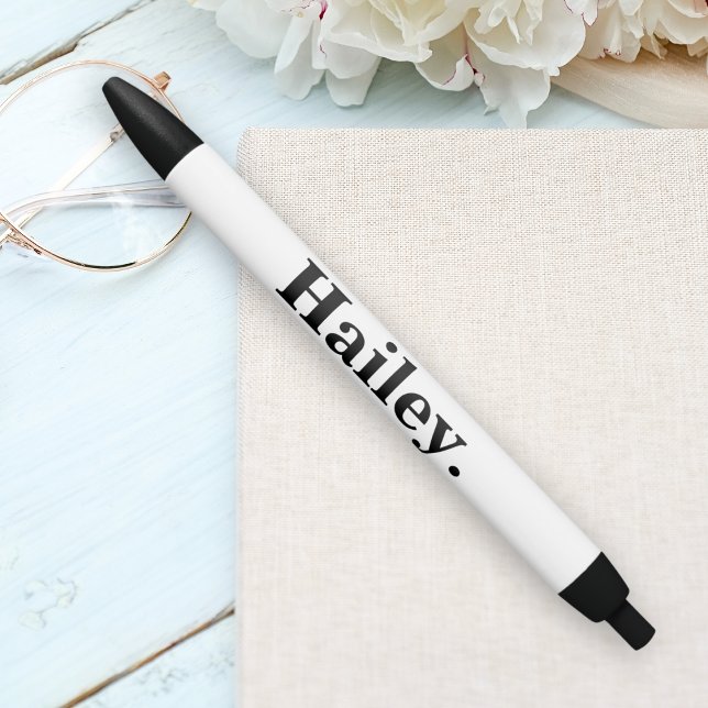 Monogram Classic Elegant Minimal Black White Name Ink Pen (Creator Uploaded)