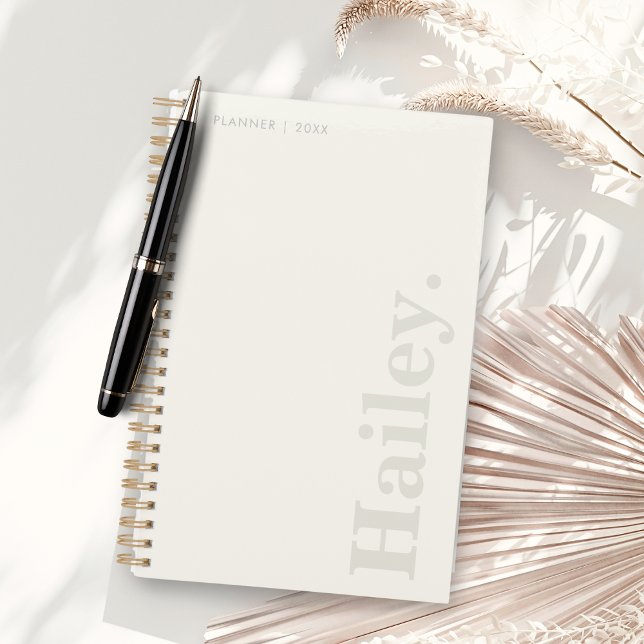 Monogram Classic Elegant Minimal Ivory White Name Planner (Creator Uploaded)