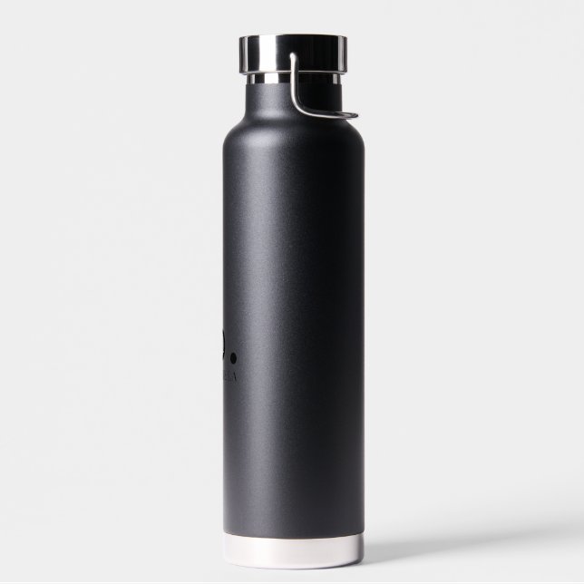 Monogram Classic Elegant Minimalist Simple White  Water Bottle (Left)