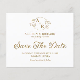 Monogram classic elegant, wedding Save the date 