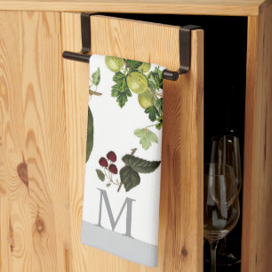 monogram classic fruit design or add text to  tea towel