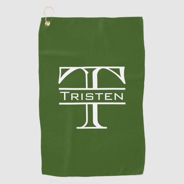 Monogram Classic Golf Golfers Gift Towel (Front)