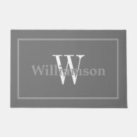 Monogram Classic Grey Framed Family Name Doorma