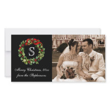 Monogram Classic Holly Wreath Christmas