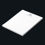 Monogram Classic Initials Name Note Pad<br><div class="desc">Send a meaningful impression with a two-letter monogram note pad. Includes personalised name. Text and back ground colour can be changed. Perfect for sending a professional or personal hello.</div>
