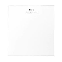 Monogram Classic Initials Name Note Pad