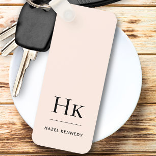 Monogram Classic Modern Minimalist Initials Name Key Ring