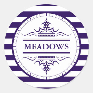 Monogram Classic Navy Elegant Nautical Sticker