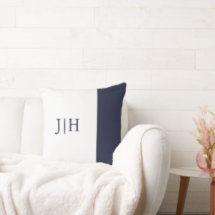Monogram Classic Navy/White Wide Stripe Cushion