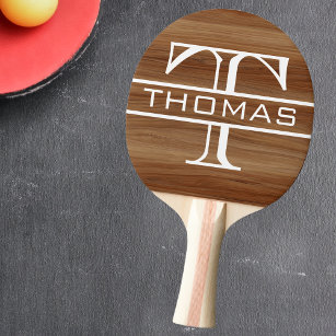 Monogram Classic Personalised Wood Ping Pong Paddle