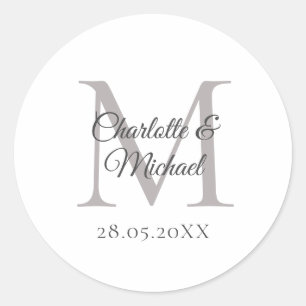 Monogram classic round sticker