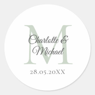 Monogram   classic round sticker