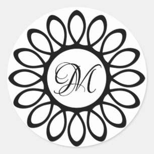 Monogram Classic Round Sticker