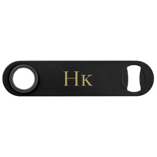 Monogram Classic Simple Modern Black Gold Elegant