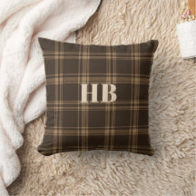 Monogram Classic Vintage Dark Brown & Beige Plaid