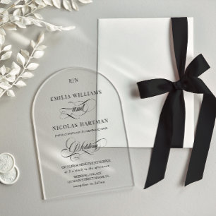 Monogram Classic Wedding Acrylic Invitations