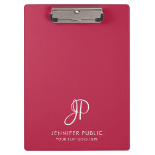 Monogram Clipboard Trend Colour Viva Magenta Scrip