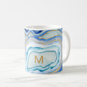 Monogram   Cobalt Agate II Coffee Mug