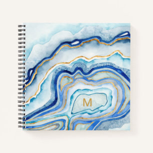 Monogram   Cobalt Agate II Notebook