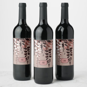 Monogram Cocoa Rose Wisteria Harmony Wine Label