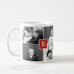 Monogram Collage Custom Photo Mug - Red<br><div class="desc">Personalise this mug with your text and photo(s) to create a one-of-a-kind gift! Available in more colours.</div>